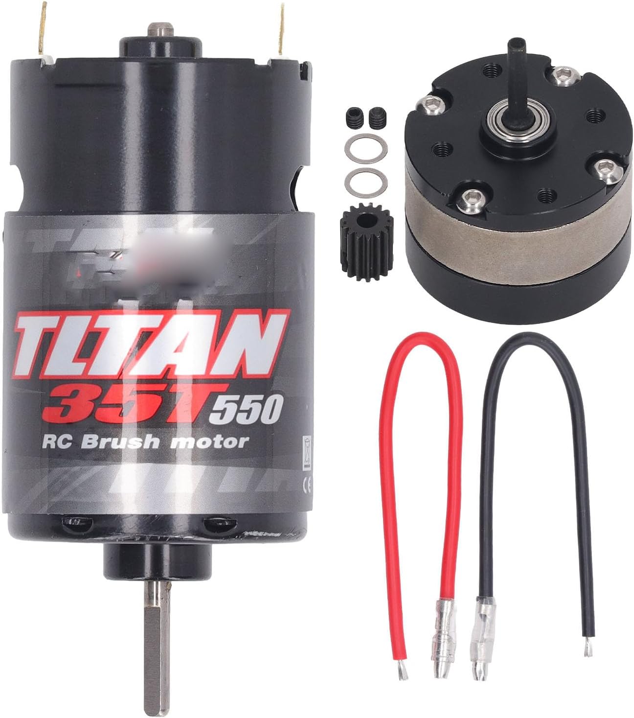 RC Brushed Motor Replacement with High Purity Copper Winding and 1:4.2 Reduction Ratio Includes 15T Pinion Gear for 1/14 Trucks a 550 Brushed Motor Conversion (35T)