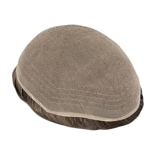 Miniatura 4 de Piezas de cabello para hombre, tupé para hombres, cabello humano 100% real, 8 x 10 pulgadas, gorra base súper suave y transpirable, sistema de