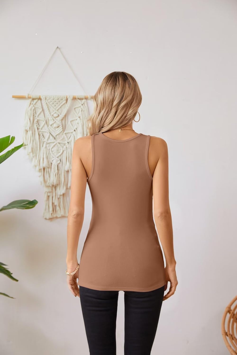 VICHYIE Tank Tops for Women Summer Sleeveless Shirts V Neck Ribbed Slim Fitted Tops Cami Blouses - Image 6