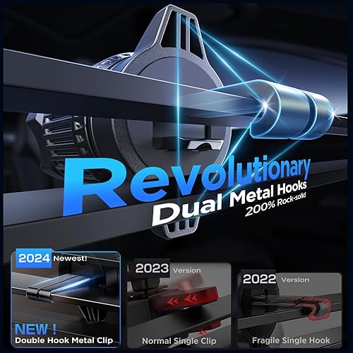 Miniatura 7 de Soporte 3 en 1 para teléfono de coche 122+LBS de succión más fuerte y brazo de abrazadera estable Montaje ajustable de 360, soportes para teléfono