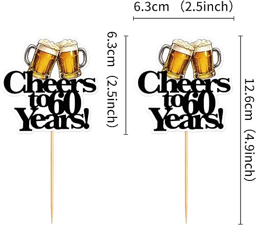 Miniatura 57 de Ercadio Paquete de 24 adornos para cupcakes de Cheers and Beers con taza de cerveza con purpurina para cupcakes, baby shower, cumpleaños, cervezas