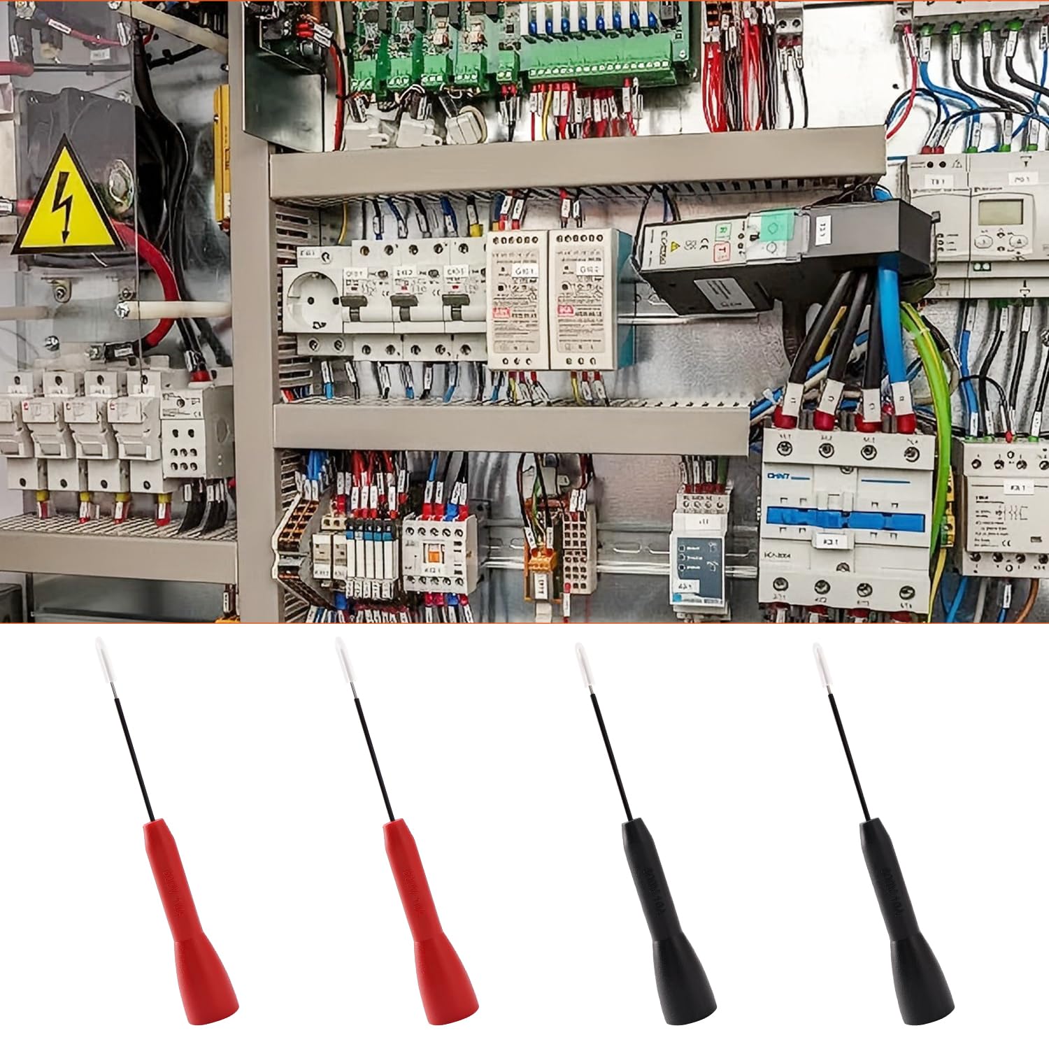 4 Sztuk 10A 600V 0.7mm Sondy Multimetru Kompatybilnych z Sondami 2mm, Pin Sondy Testowej z Tyłu, do Testowania Multimetrem, Czerwono Czarny