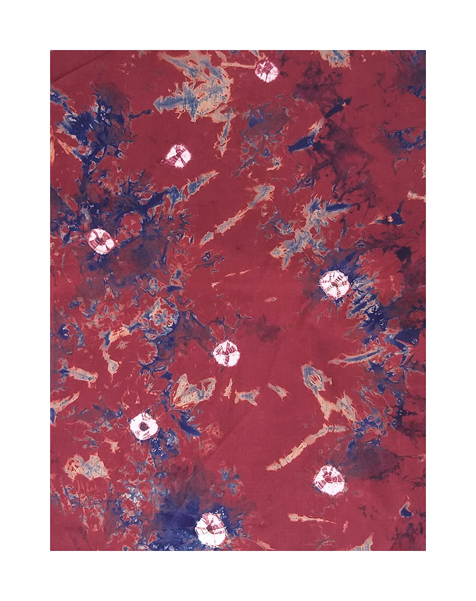 Women's Cotton Unstitched Tie Dye Fusion With Bandhej Bandhani Dress Material Kurti Fabric-image-38