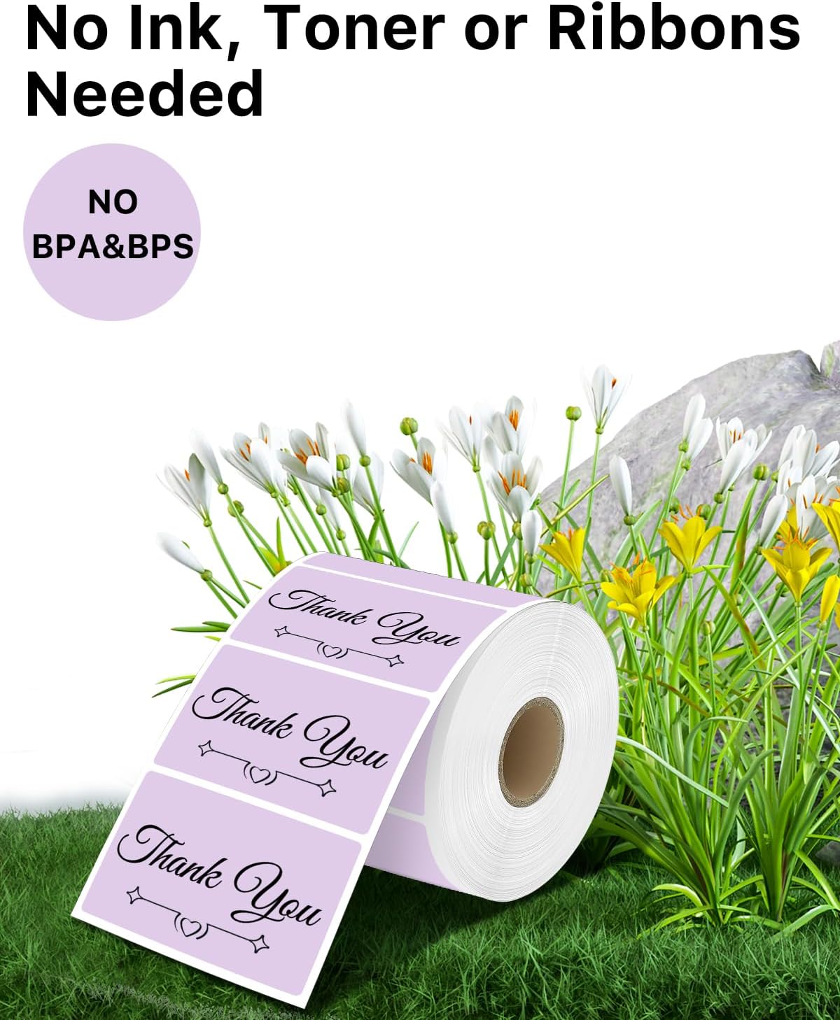 iEager 3" x 2" Thermal Labels, Rectangle Thermal Printer Stickers, Self-Adhesive Durable Sticker with Perforation Line, 500 Labels/Roll, Purple - Image 6