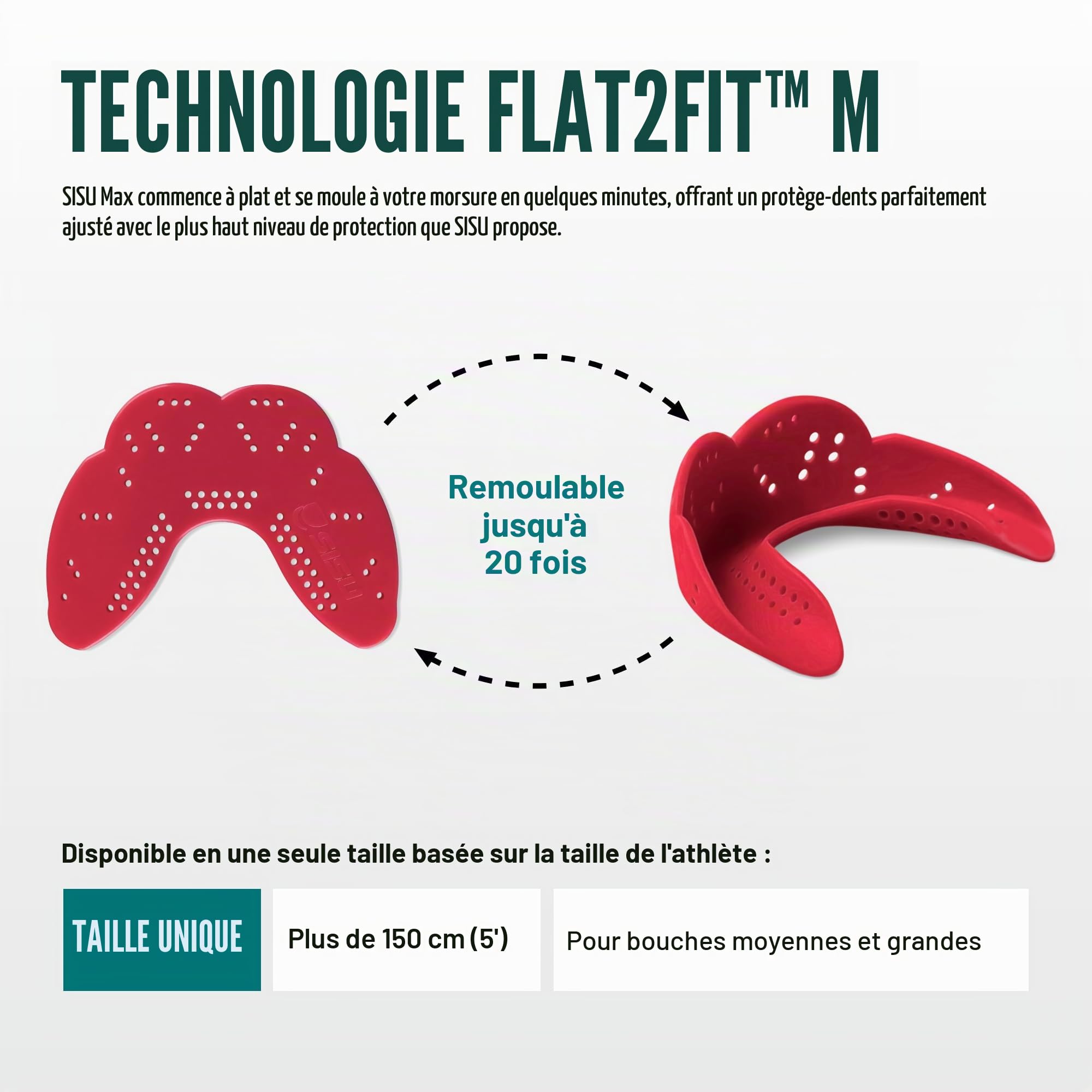 SISU Max Mouthguard – 2.4 mm thickness – Custom fit for adults (Rugby, Boxing, MMA, and Hockey) – Maximum protection and remoldable up to 20 times