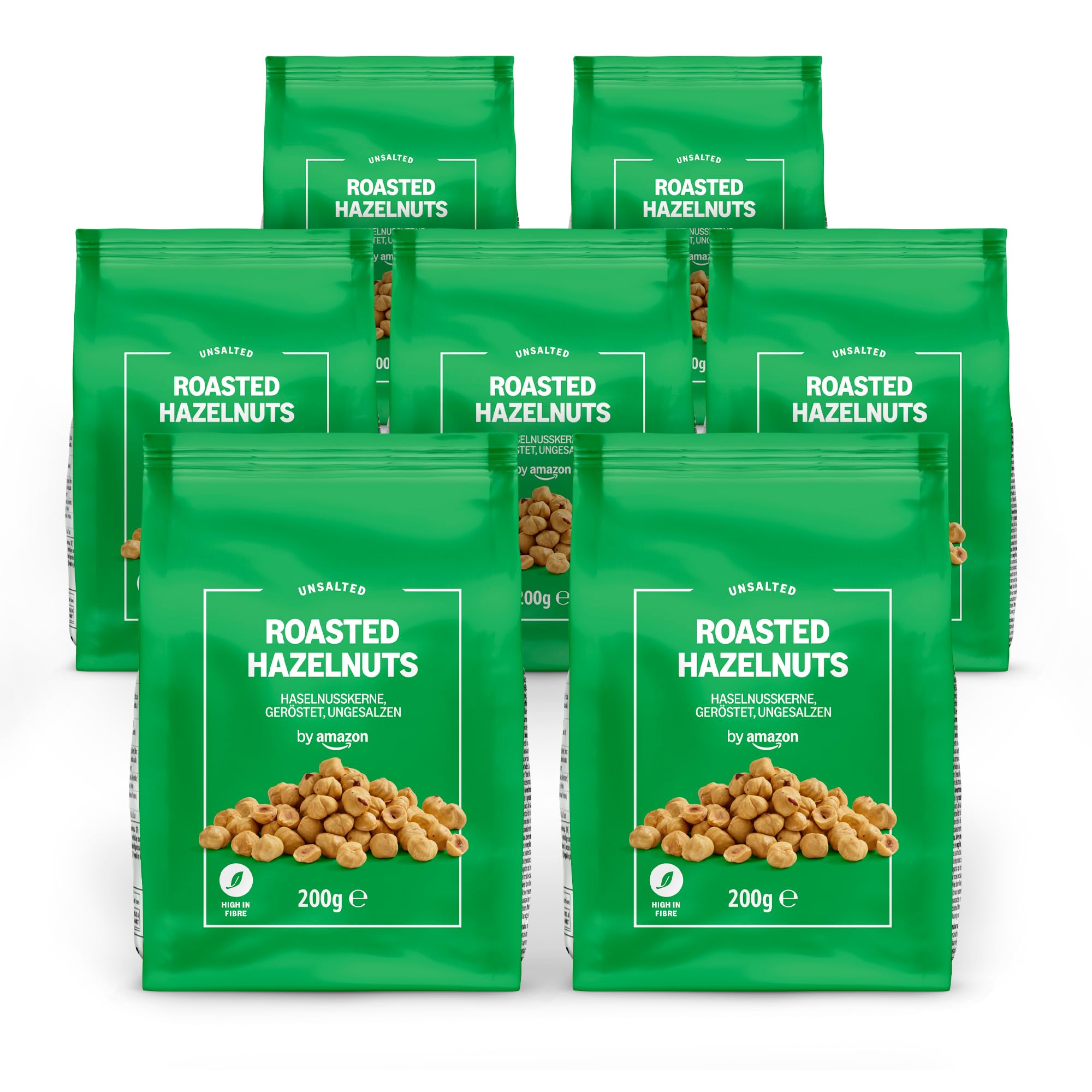 by Amazon Haselnusskerne, geröstet, ungesalzen, 200g, 7 Stück