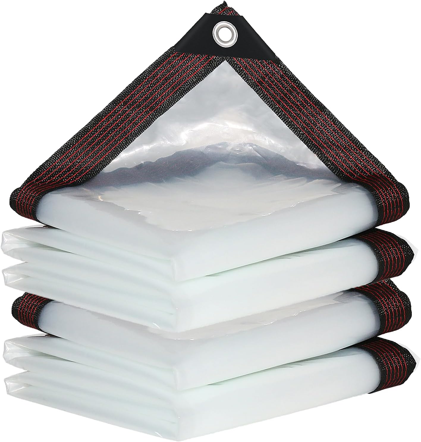 Clear Tarps Heavy Duty Waterproof Transparent Tarpaulin with Grommets Greenhouse Plastic Panels for Covering Garden Plant Camping Supplies, Deck Porch Patio Gazebo Curtains (2, 3 x 2.5 m/10 x 8 ft) 10 x 8 ft 2