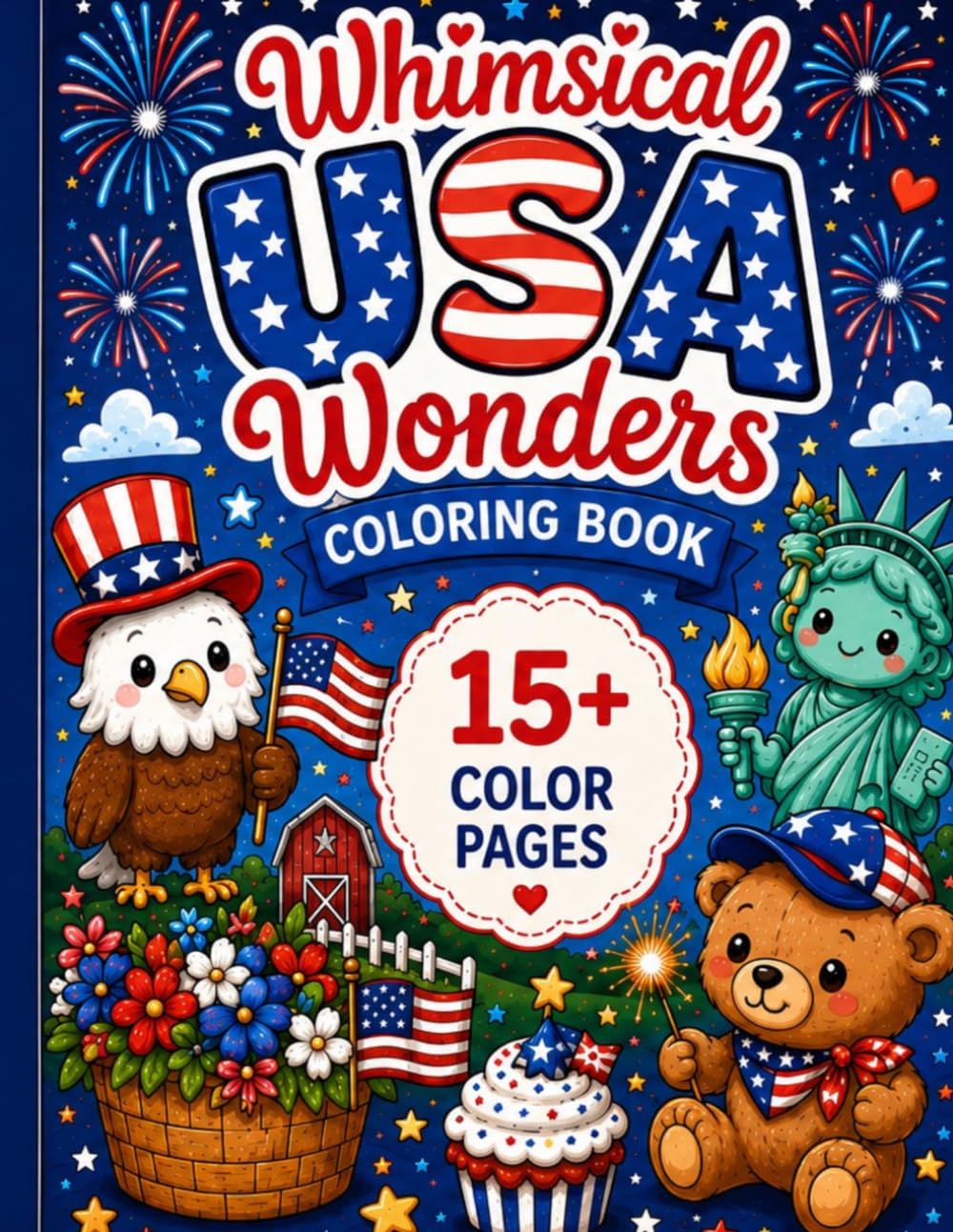 Whimsical USA Wonders Coloring Book