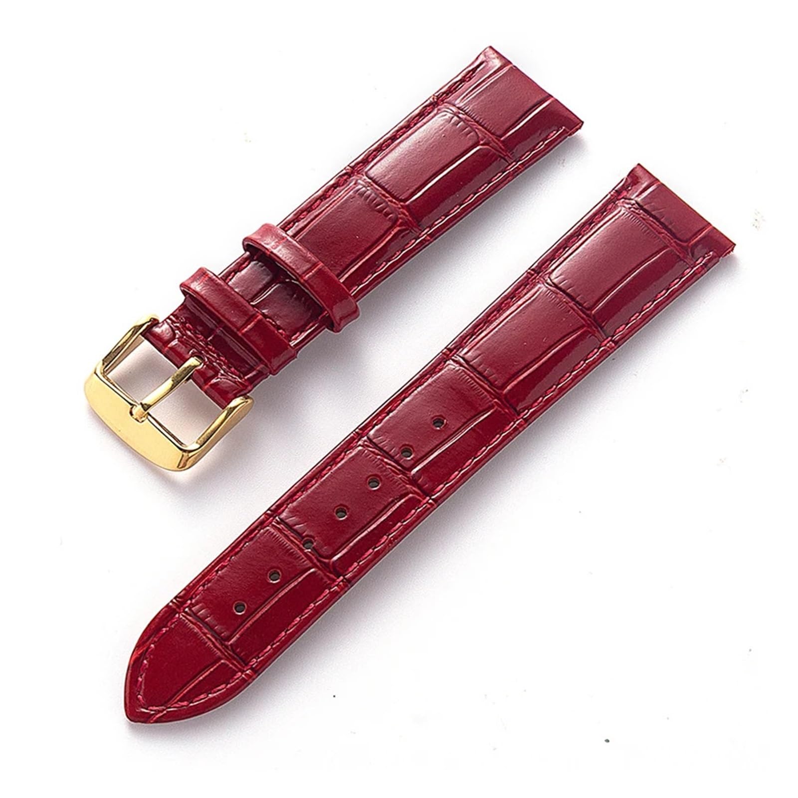 Bracelet montre cuir compatible Cartier Tank boucle pliante or rose 17