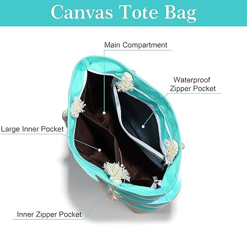 Miniatura 4 de YOOLIFE Bolsa de lona impermeable con inicial, con cremallera, regalos personalizados para mujeres, cumpleaños, viajes, playa, esencial