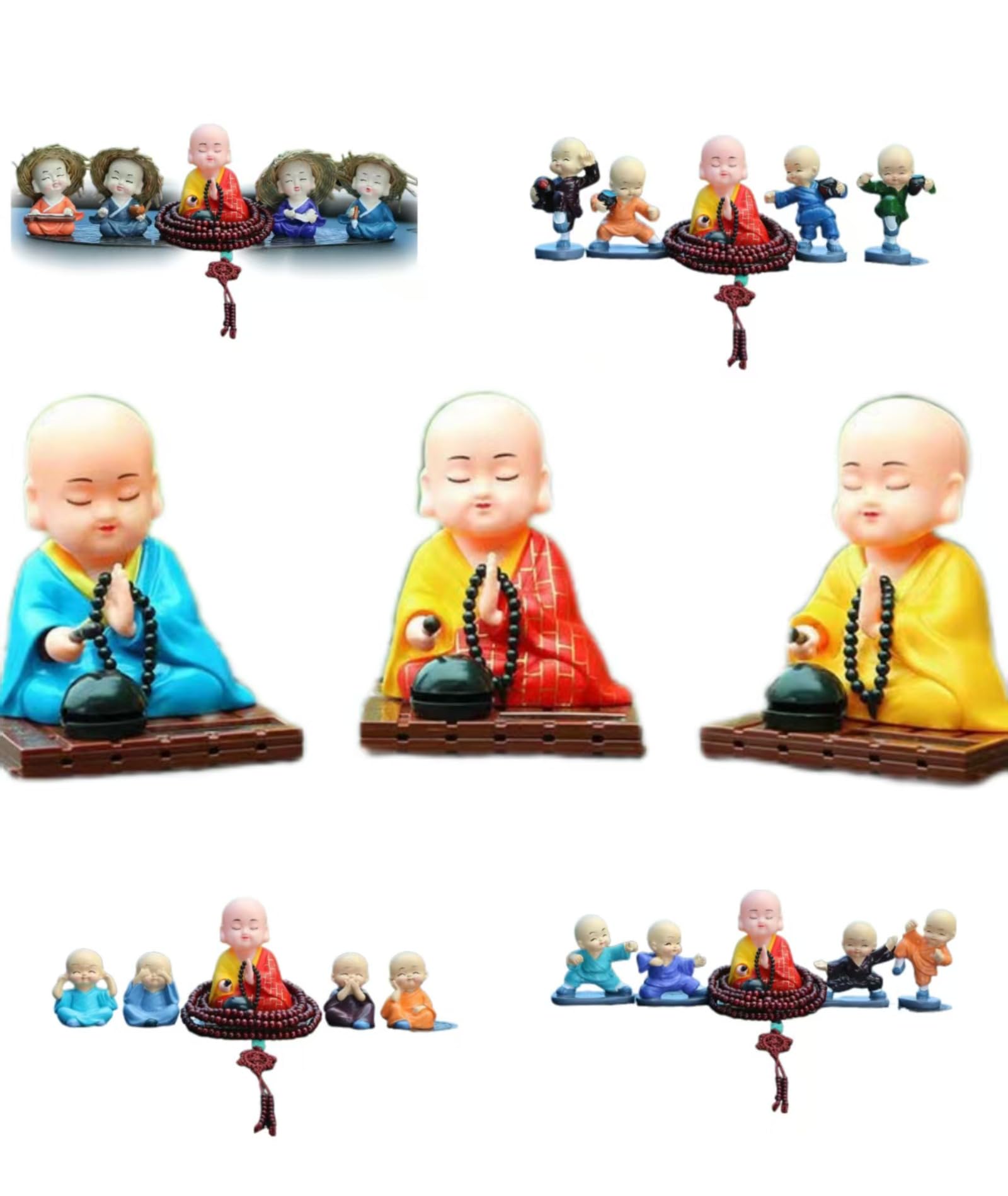 お坊さん　布袋様　ゆらゆらソーラーフィギュア　4種16体　かわいい Amazon.co.jp: 小さな僧侶の置物のおもちゃ 僧侶ソーラー