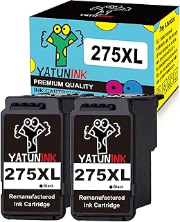 YATUNINK Remanufactured 275XL Ink Cartridge Replacement for Canon Ink Cartridges 275 and 276 XL PG-275 275XL 275 XL Black Ink Cartridge for Canon Pixma TS3520 TS3522 TS3500 TR4720 Printer Ink(2 Black)