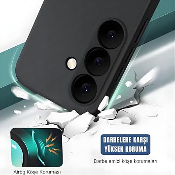Ehr. Samsung Galaxy S25 FE ile Uyumlu Lansman Kılıf, İçi Kadife Silikon, Kamera Çıkıntılı Koruyucu, Leke Tutmaz ve Darbe Emici Şık Kapak (Siyah, Samsung Galaxy S25 FE)