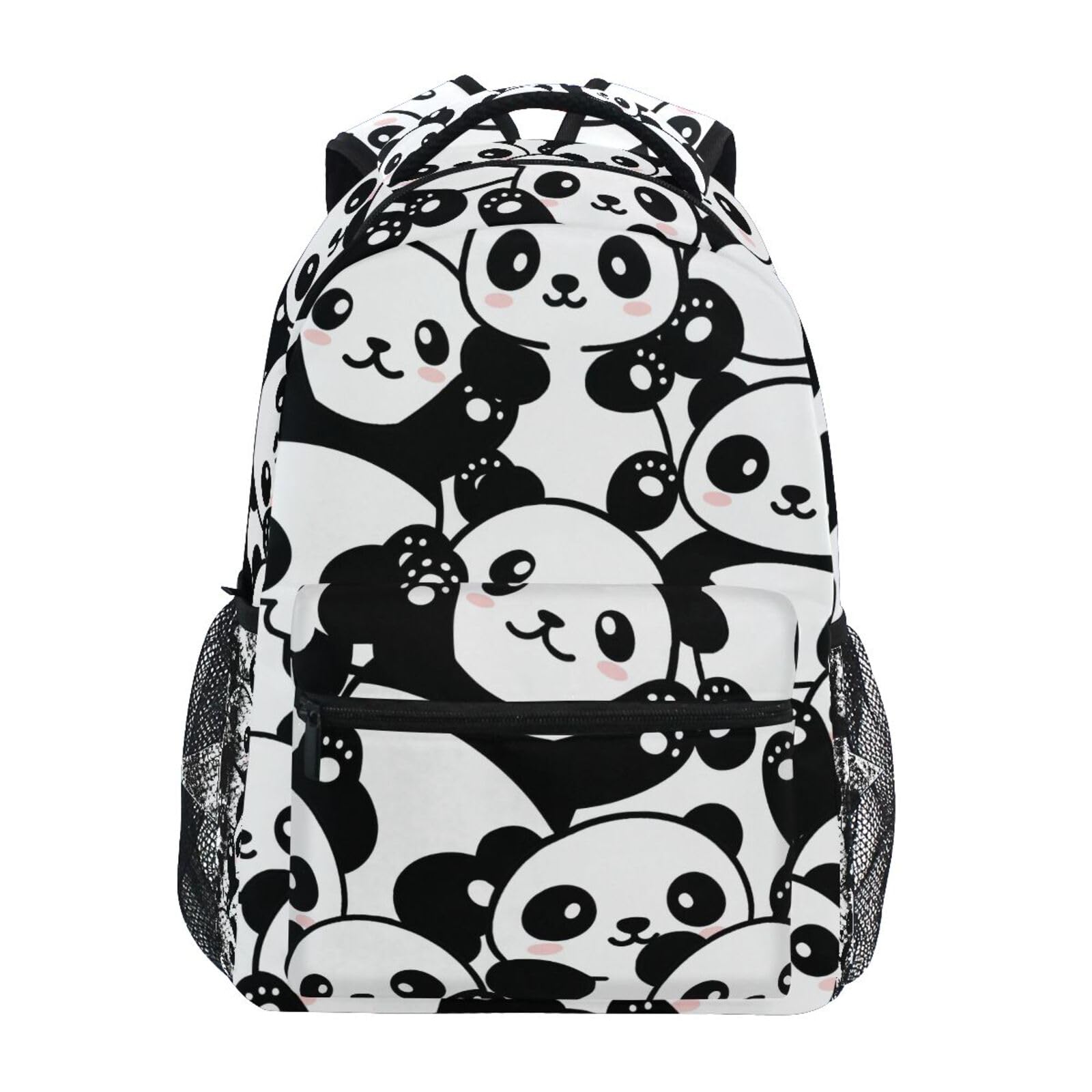 ALAZA Panda Backpack for Girls Elementary School Bag Kids Bookbag Personalized Travel Daypack 3rd 4th 5th Grade Rucksack Laptop Back Pack