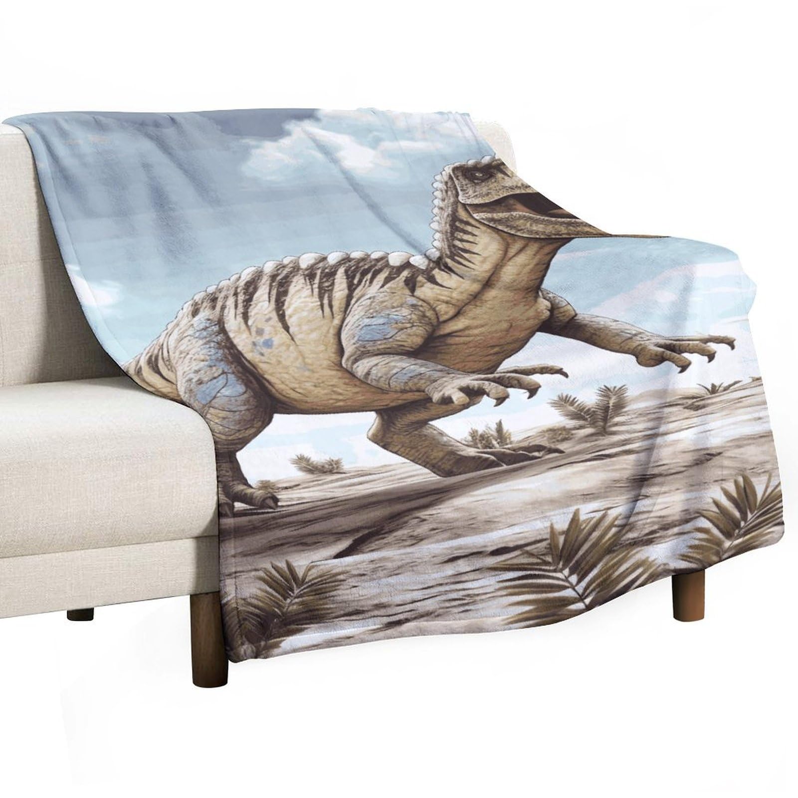 Couverture dinosaure en flanelle douce plaid léger enfant