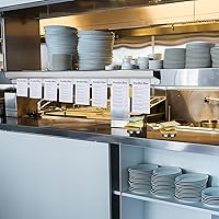 Vista 6 de Henoyso Estante deslizante de aluminio de 48 pulgadas con 2 piezas de soporte de recibos con punta para escritorio, almacenamiento de recibos