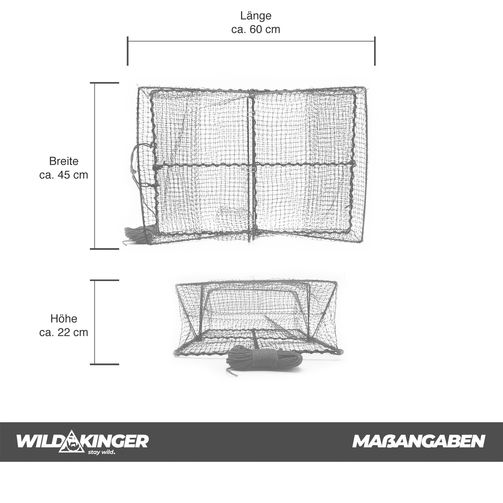 WILDKINGER Krebskorb Pirat Krebsreuse Krebsfalle Fish Crab Cray Trap Köder Korb Krabben