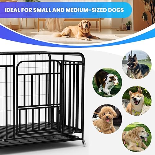 Miniatura 7 de Dog Crate, 42 Inch Heavy Duty Dog Cage with Alloy Steel Material, Dog Kennel for Medium Large Dogs, with Easy Assembly and Multi Scene Application,