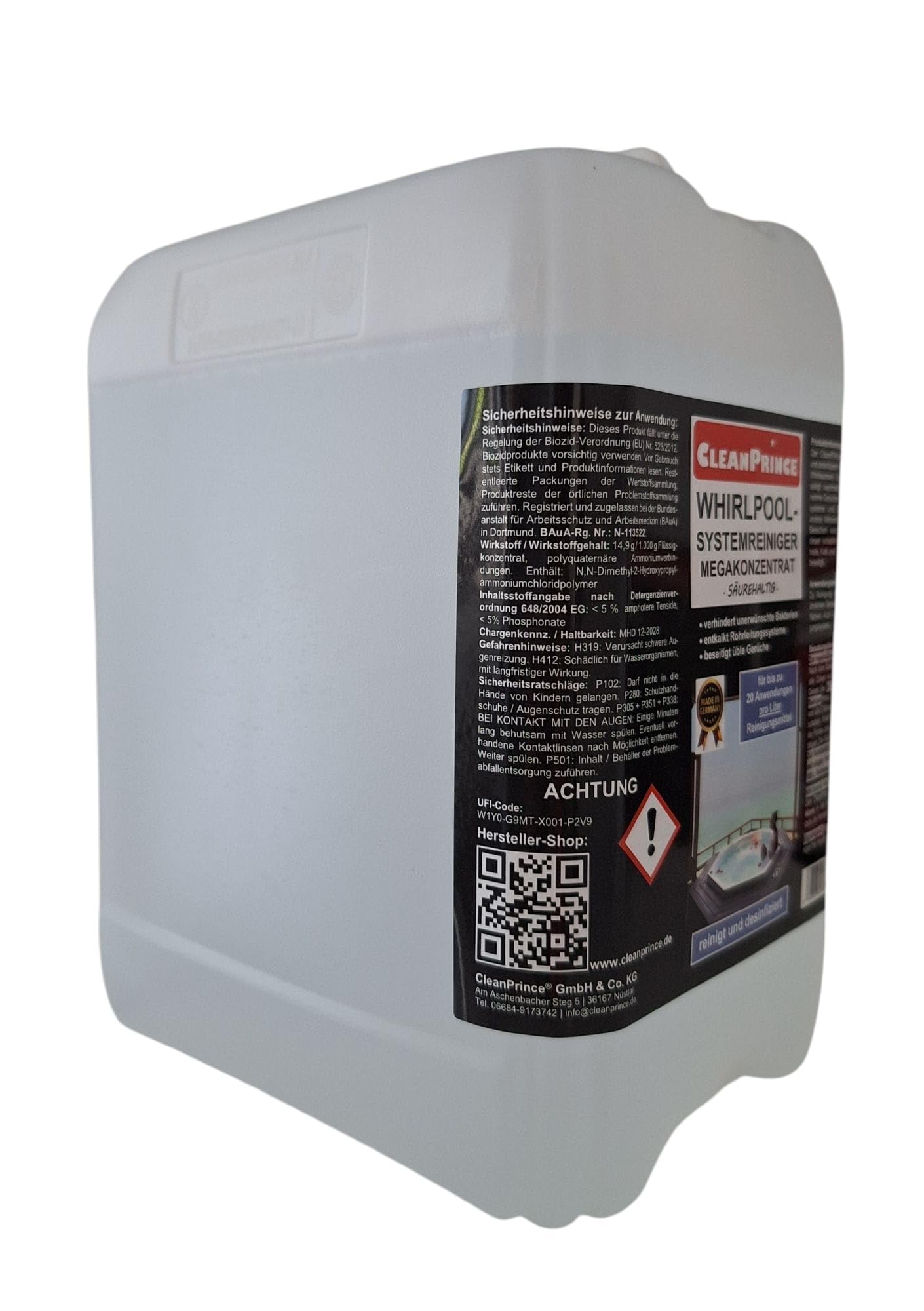 5 Litros Lavadora Megakonzentrat Whirlpool Limpiador Sistema de Agentes Systemreiniger Jacuzzi Baño Burbujas Bañeras Hidromasaje Wellnessbad Badesprudler Whirlwannen Bañera Wannensysteme - para Hasta