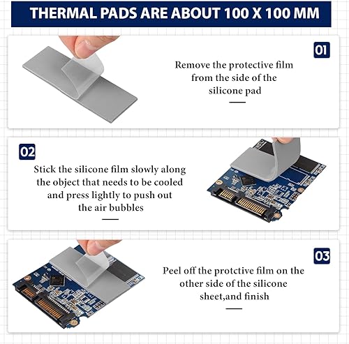 Vista 11 de Frienda 6 almohadillas térmicas de 3.937 x 3.937 in, 0.020 in, 0.039 in, 0.059 in, 0.079 in, 0.098 in, 0.118 in, 0.118 in, almohadillas térmicas