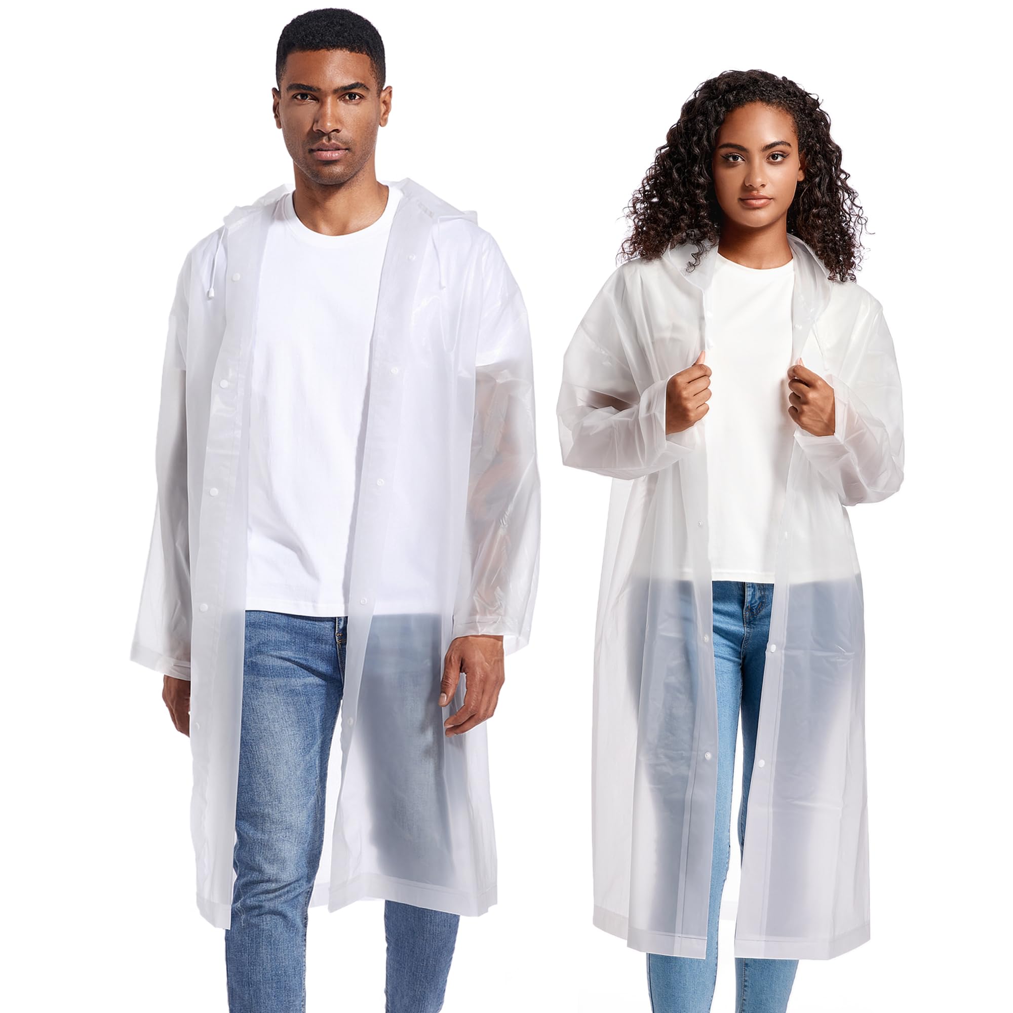 ANLOKERain Ponchos for Adults Raincoats (2 PACK)– Reusable Rain Jackets Emergency Rain Ponchos with Hooded