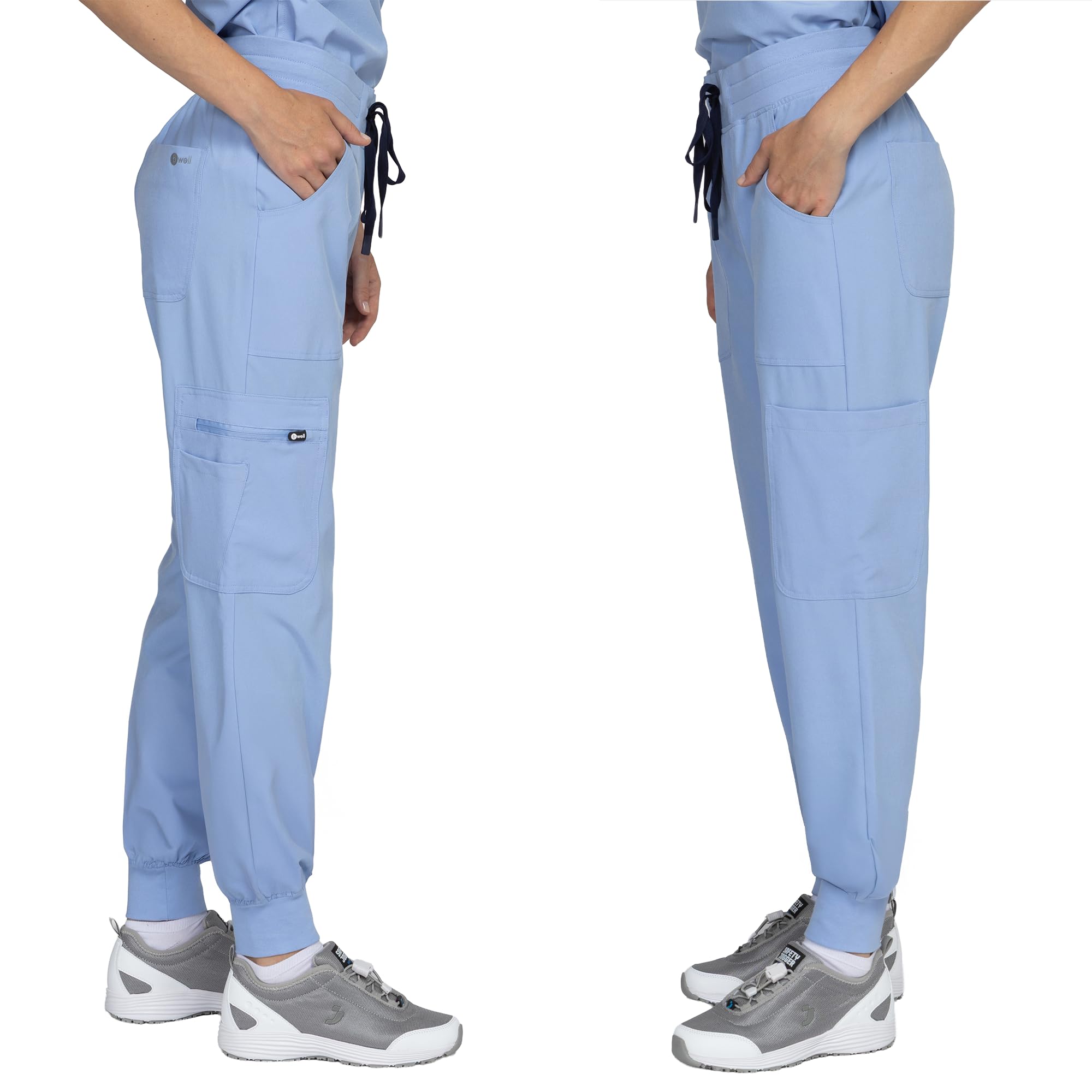B-well NAOMI Uniforme médico para mujer con casaca y pantalón | Ropa sanitaria elástica, cómoda y profesional
