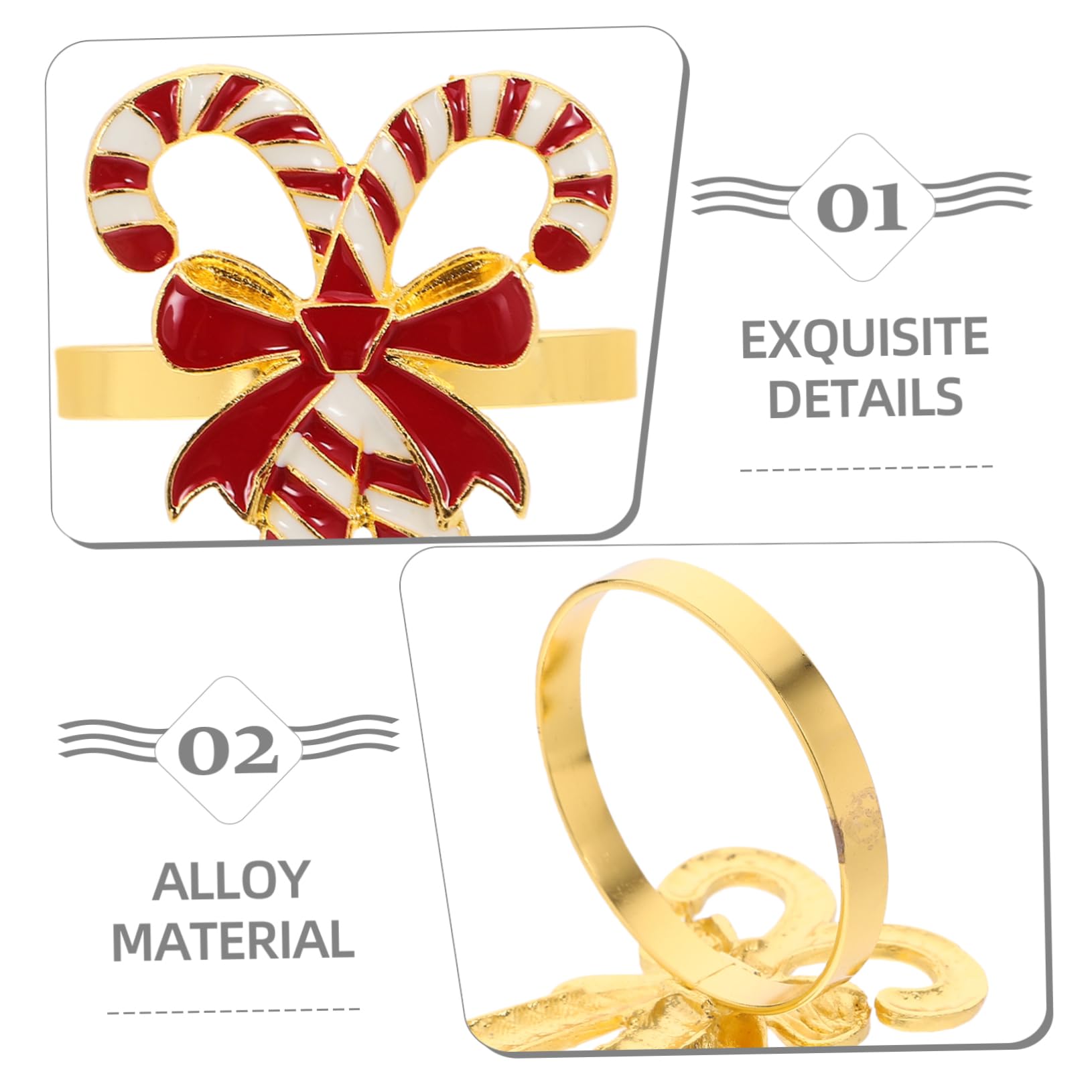 4stücke Weihnachtsserviettenhalter Mit Schleifen-Design Stilvolle Tischdeko Für Festliche Anlässe Zubehör Für Weihnachtsfeiern Und Festliche Abendessen