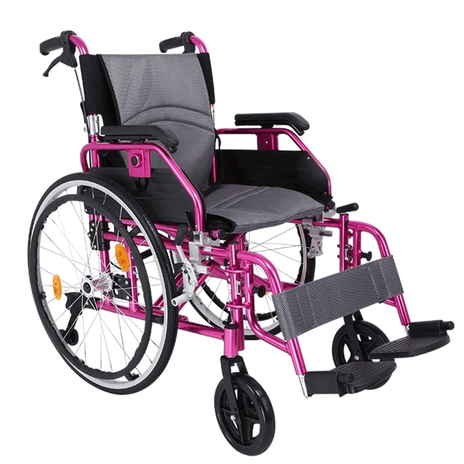 Silla de Ruedas Plegable Ultraligera para Adultos Silla de Ruedas Manual Ligera Autopropulsable/Red