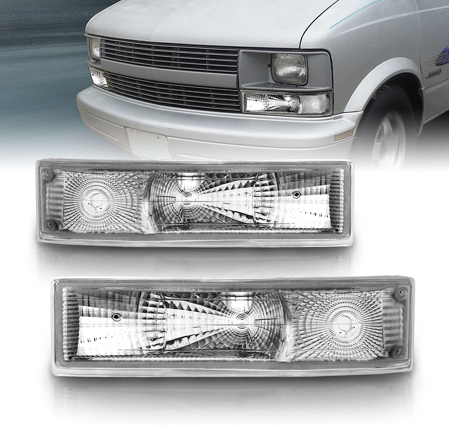 AmeriLite Bumper Lights Park/Signal Lights Euro for Chevy Astro Van - Passenger and Driver Side