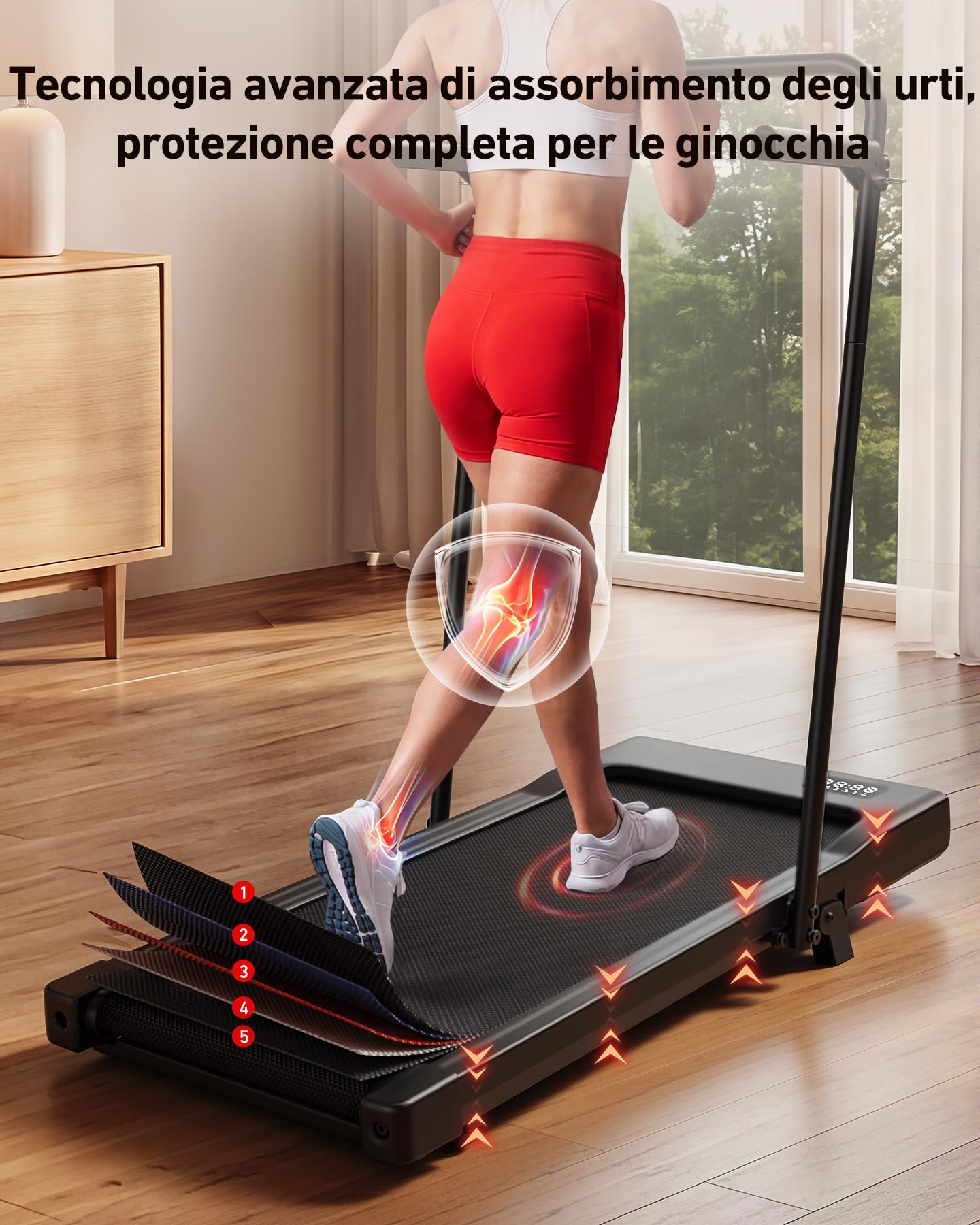 Superun Raceable Tapis Roulant Salvapazio Elettrico Adatto per Indossabili High-tech, Walking Pad con APP Controllo, 136/159KG Tapirulan con Corsi di Allenamento e Corse Multi-Runner