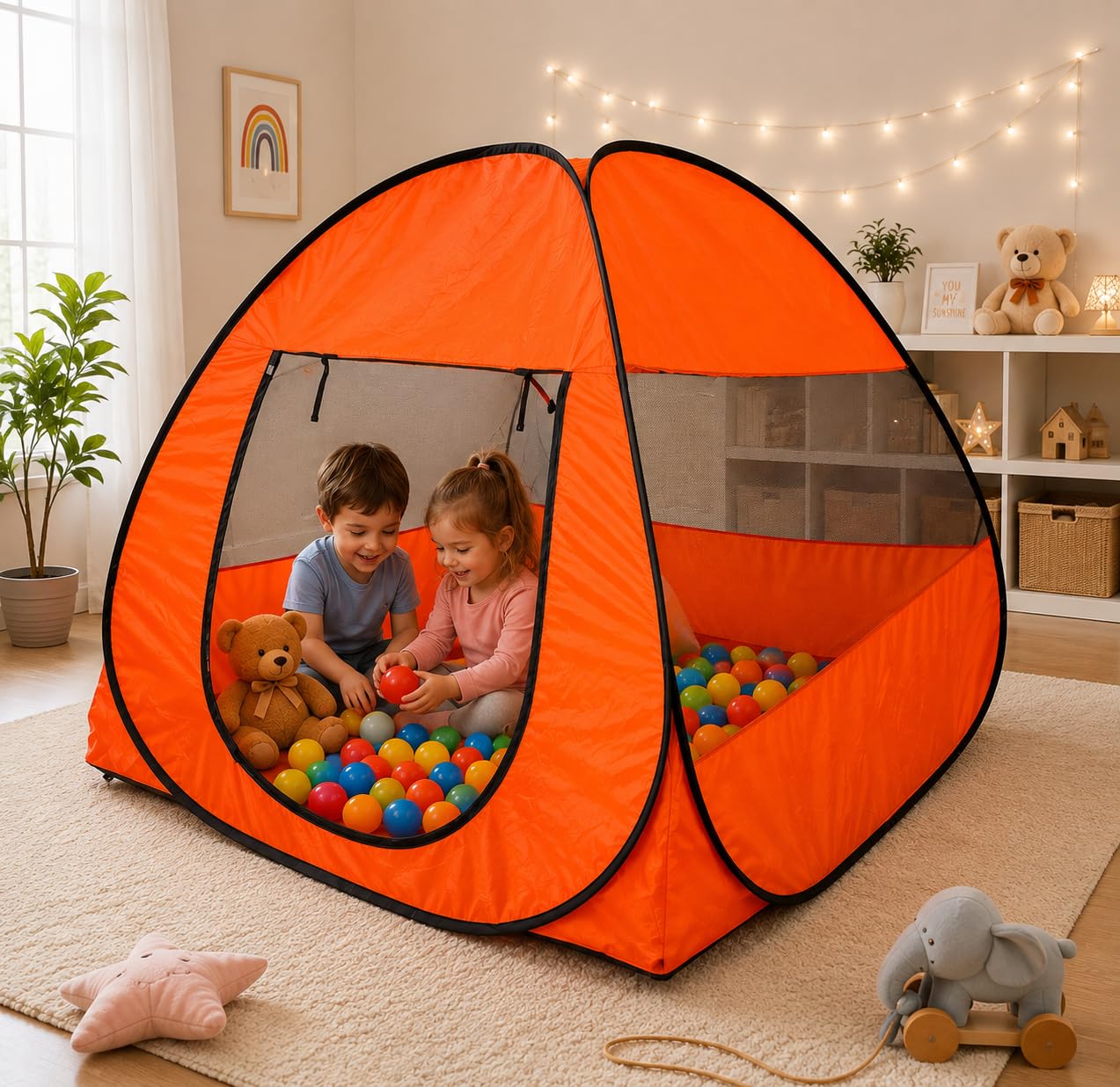 Foldable Play Tent House Big Size for Girl Boys with Planet -14