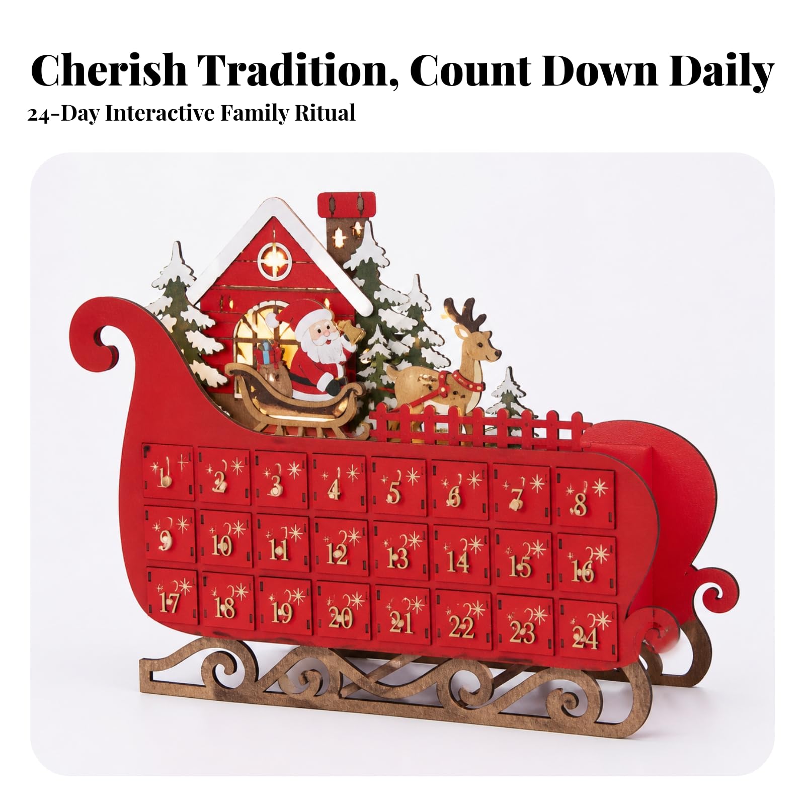 Calendario Dell'avvento in Legno