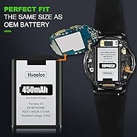 Vista 4 de Batería de 450 mAh para Samsung Gear S3 Frontier (SM-R760, R770, R765), batería de repuesto de alta capacidad para Gear S3 Classic Internal
