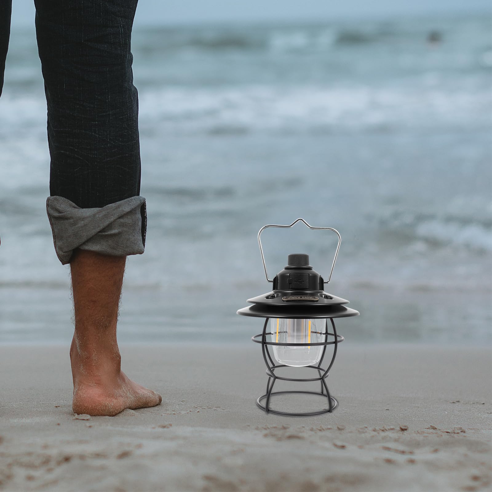 Lámpara de Camping Portátil LED Recargable de Aleación Ligera Batería de 2000 Mah y Función de Atenuación Giratoria para Excursiones al Aire Libre