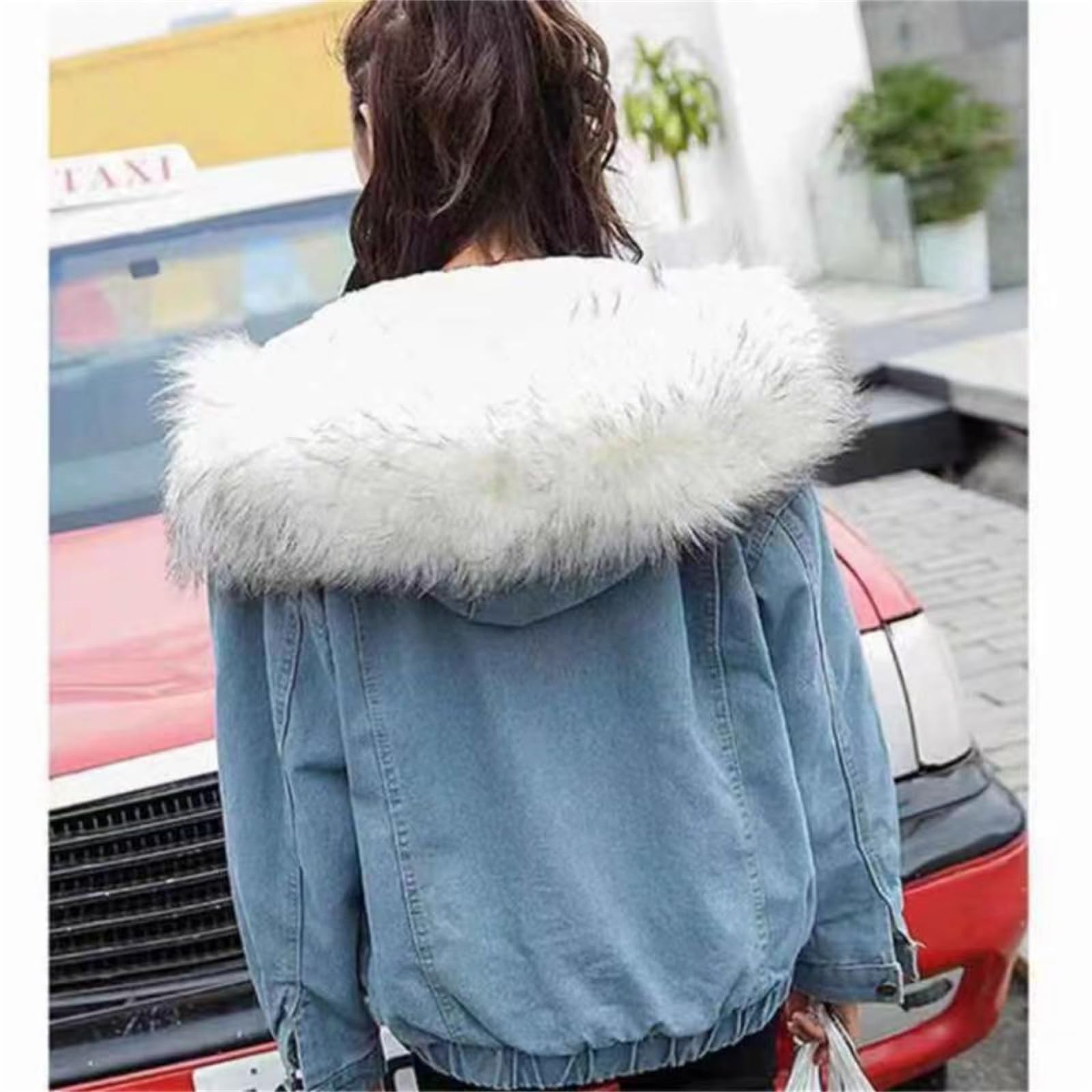 Generisch Abrigos De Invierno Para Mujeres: Chaqueta Vaquera Gruesa, Chaqueta Polar Otoño, Chaqueta Vaquera Con Forro Caliente Con Forro Polar Sherpa