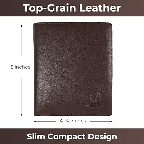 Miniatura 2 de Cartera de cuero extragrande para hombre con 12 ranuras para tarjetas de crédito. Diseño minimalista delgado que cabe en tu bolsillo, no voluminoso.