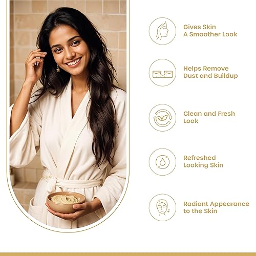 Miniatura 3 de Fuller's Earth - Polvo para cara, piel y cabello, puro y natural, Multani Mitti, sin químicos, 3.5 onzas, paquete de 3.5 onzas