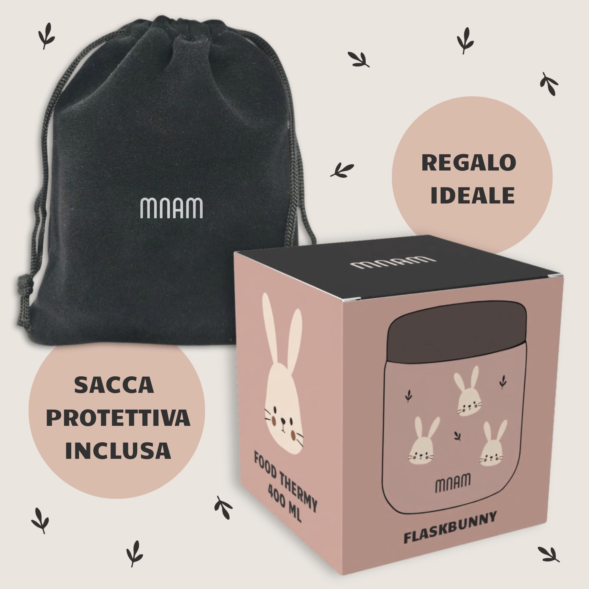 Porta Pappa Termico Neonati 400ml - Termos Pappa - Contenitore Termico per Alimenti Caldi Pasta - Thermo Cibo Bambini - Svezzamento Portapappa Neonato - Food Thermy (Flaskbuny)