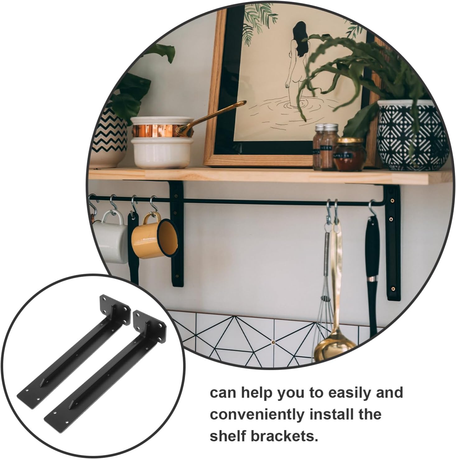 Floating Shelf Bracket Heavy Duty Wall Mount Support for Shelves Sturdy Design Easy Installation Stylish and for Home Office Use