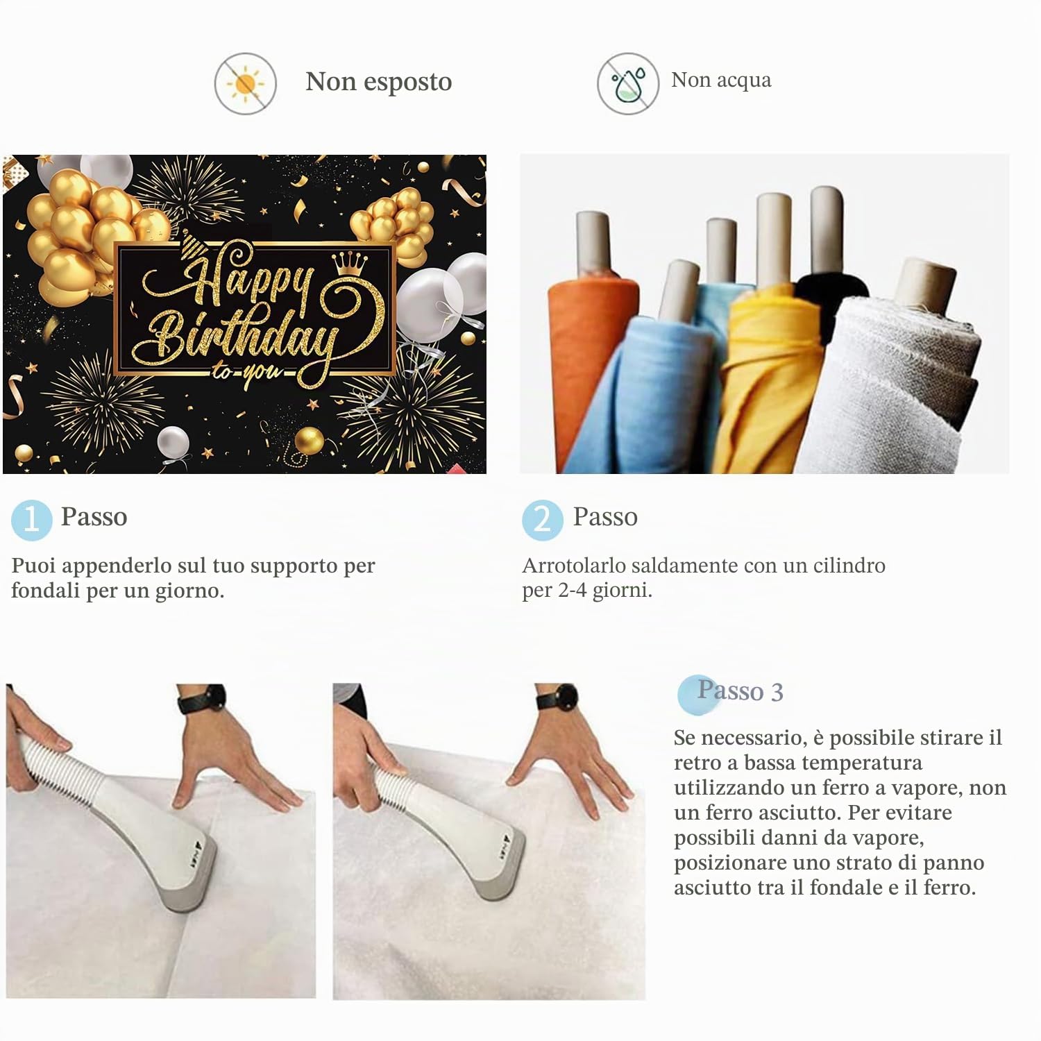 3x2m Sfondo compleanno nero e oro Happy Birthday Sign Balloon Fireworks Poster Sfondo fotografico Festa di compleanno Decorazioni per interni e per esterni Banner Photo Booth Props