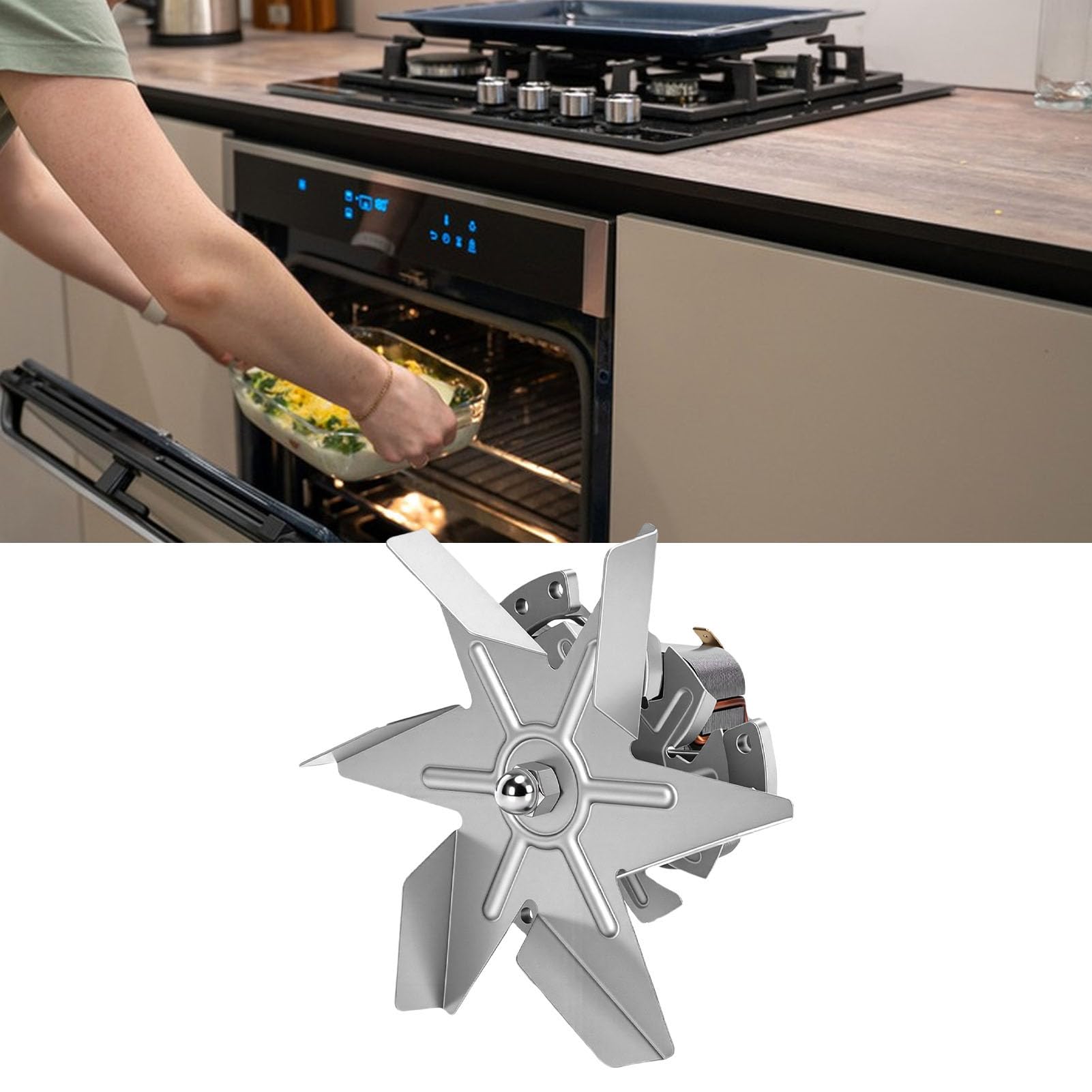 CHICIRIS Secadora Horno Ventilador Motor Aluminio 6 Aspas Reemplazo