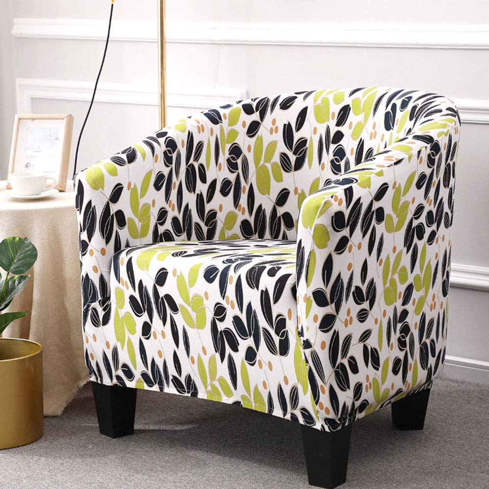 Camouflage Net Leaves Tub Chair Cover For Armchairs Stretch Chair Sofa Slipcover Removable Couch Cover Slipcover Couch Protector For Dining Living Room Office Universal Armchair (Leaves)