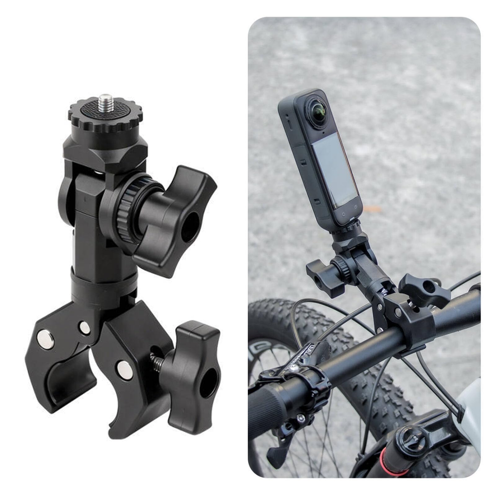 Soporte de metal resistente para cámara de acción, bolas flexibles, resistencia al deslizamiento, montaje de abrazadera de camarón único