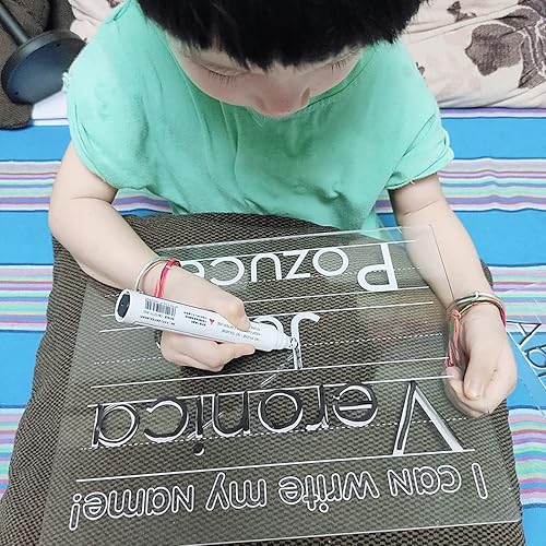 Miniatura 8 de Rastreador de nombres acrílicos  Tablero de borrado en seco reutilizable con nombre personalizado  Suministros de aprendizaje preescolar para