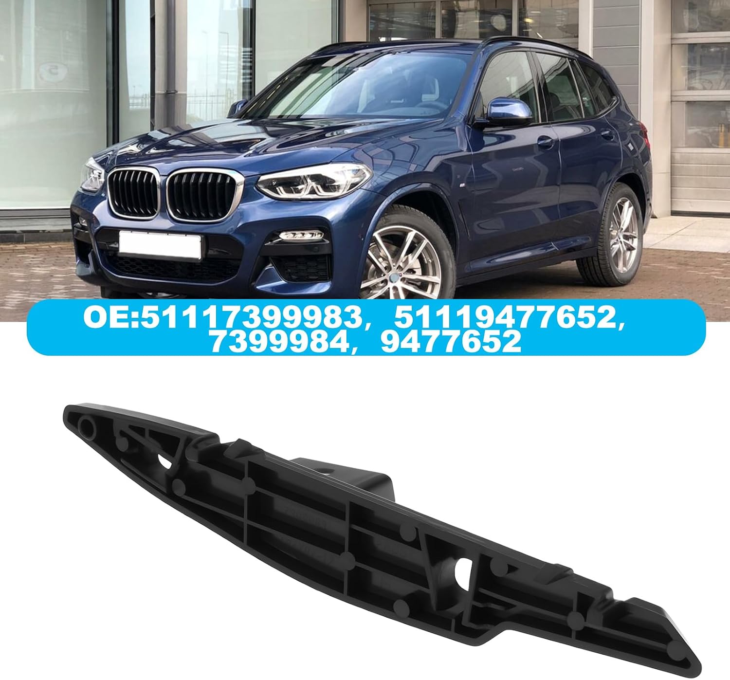 Car Front Bumper Lower Bracket Left Side 51117399983 Compatible with BMW X3 G1 2017-2023 X4 G2 2018-2023