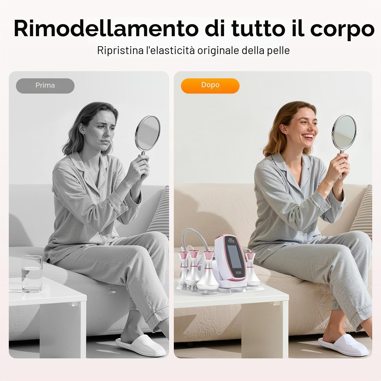 Macchina dimagrante, dispositivo a radiofrequenza 80K, massaggiatore elettrico per la cellulite da 220 V, con touch screen a LED, per perdita di peso ad alta frequenza, per viso, pancia