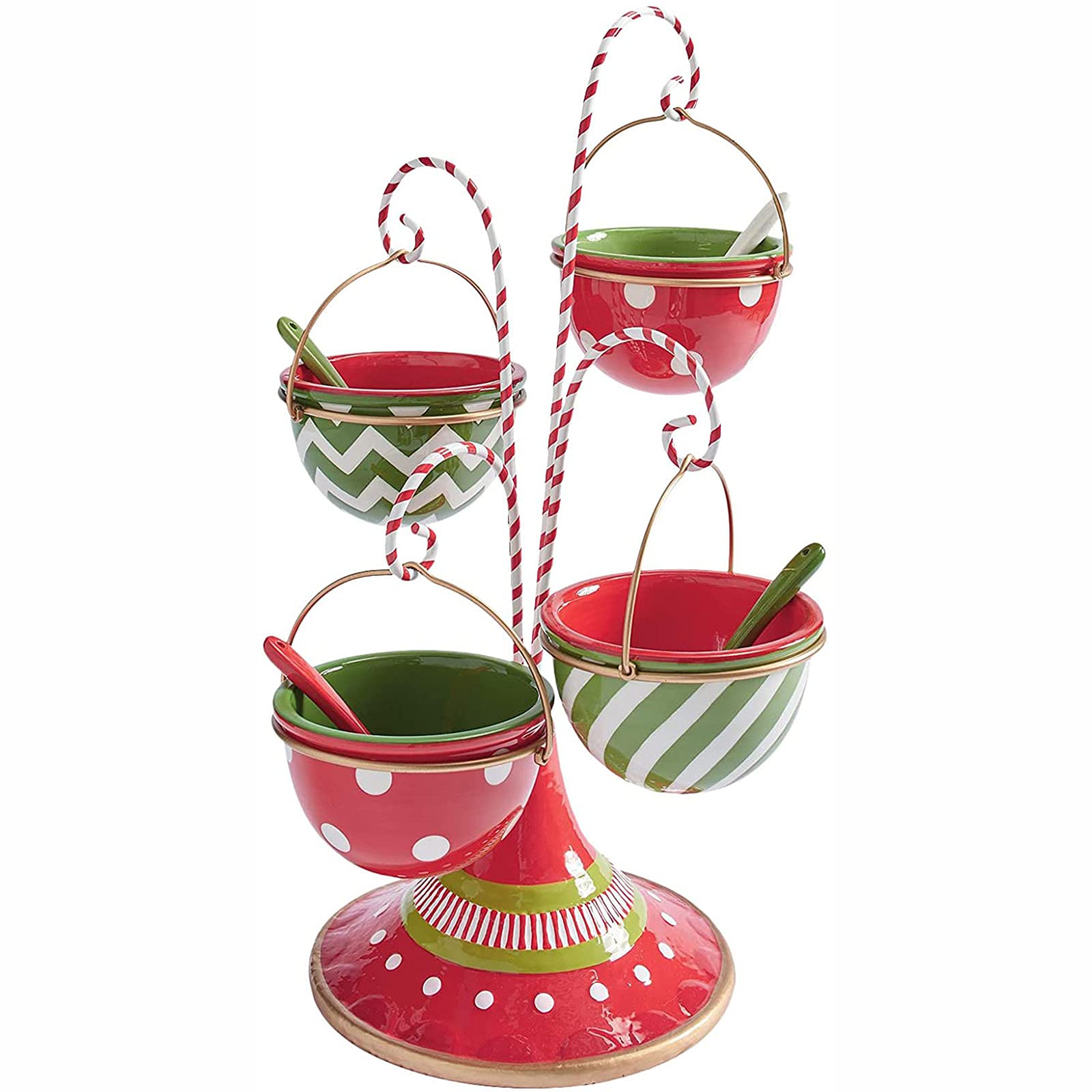 Snack Natale Bowl stand, supporto Candy Bowl Halloween a due livelli resina, supporto del vassoio del bigné Bowl per placche partito frutta e decorazioni,Christmas bowl rack