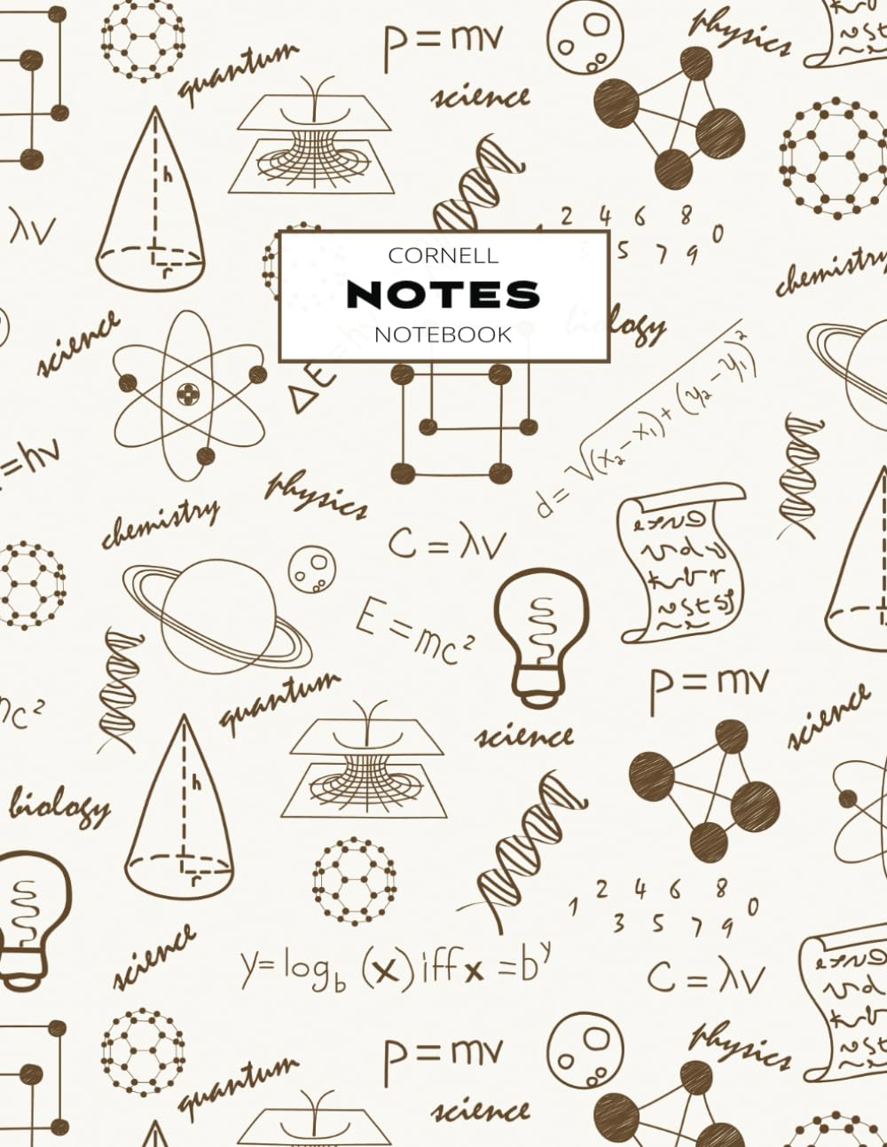 Cornell Notes Notebook: Note Taking with Graph Paper Quad Grid, Index and Numbered Pages, Science
