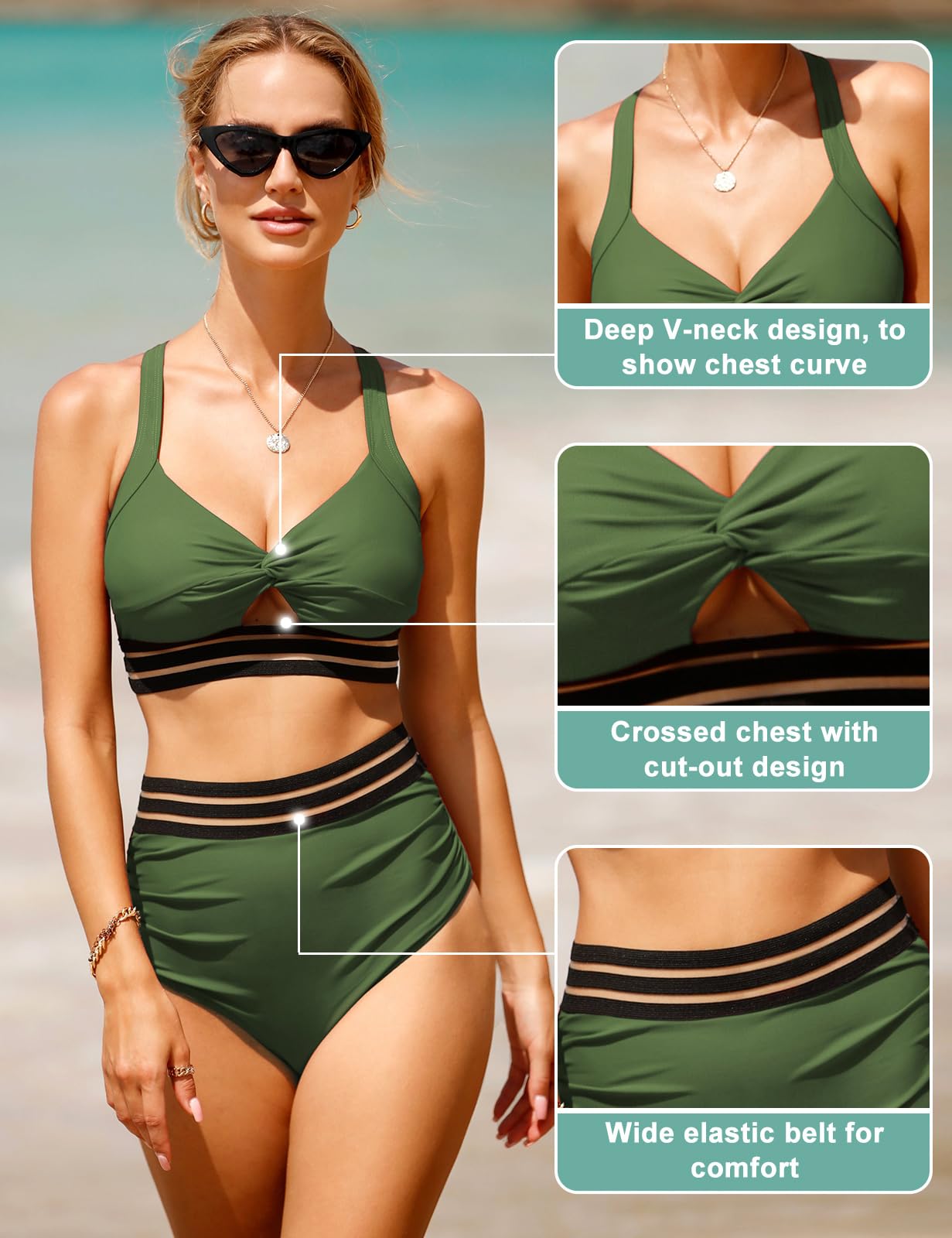 UMIPUBO Strój kąpielowy kobiety z wysokim stanem dwuczęściowy zestaw bikini sportowe Raceback bikini topy sexy push up wyściełane biustonosz stroje morskie kobiety stroje plażowe odzież plażowa
