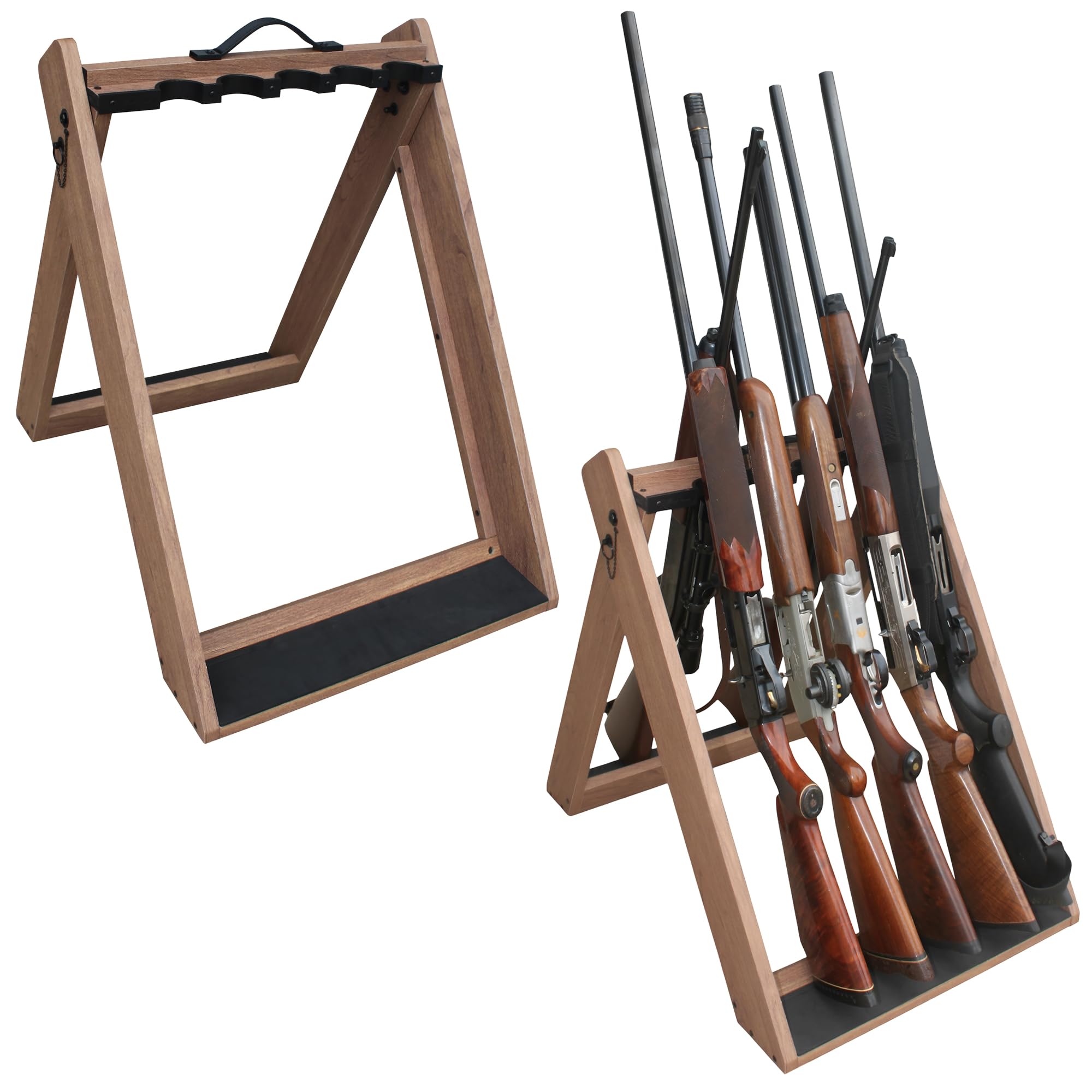 Rush Creek Creations Deer Camp Portable Folding 10 Gun Storage Rack - Handcrafted Weather Proof Material - Easy to Assembly , 21"L x 27"W x 28.5"H